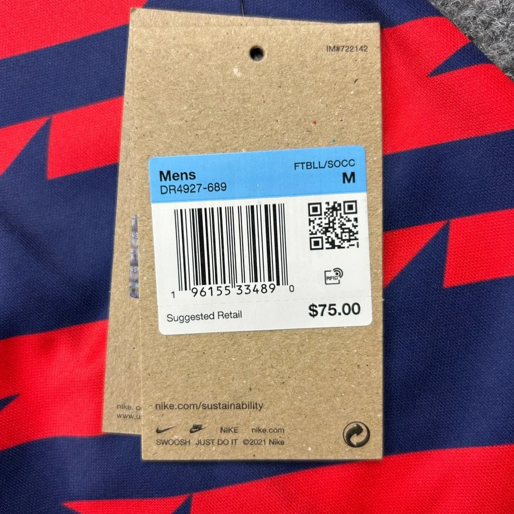 Nike USWNT Jersey Mens M Red Blue Dri Fit 2023 USA Soccer Academy Pro Pre-Match - Picture 9 of 14